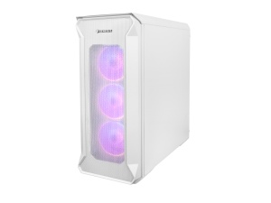 Carcasa GENESIS IRID 505 V2 Mid Tower ARGB ALB, Tempered Glass, Sloturi Expansiune 8, Drive Bays: 2x3.5" 7x2.5", Ventilatoare Suportate: 6 (spate: 1x120mm, fata: 3x120mm sau 2x140mm, sus: 2x120mm sau 2x140mm), Ventilatoare Incluse: 4 (4x120mm OXAL ARGB), - Img 1