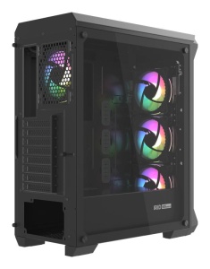 Carcasa GENESIS IRID 505 V2 Mid Tower ARGB NEGRU, Tempered Glass, Sloturi Expansiune 8, Drive Bays: 2x3.5" 7x2.5", Ventilatoare Suportate: 6 (spate: 1x120mm, fata: 3x120mm sau 2x140mm, sus: 2x120mm sau 2x140mm), Ventilatoare Incluse: 4 (4x120mm OXAL - Img 7