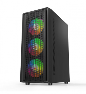 Carcasa PRO GAMING DUNE Mid Tower ARGB Negru, Tempered Glass, Ventilatoare Suportate: 6, Ventilatoare Incluse: 4, 1x Telecomanda+controller, ATX - Img 8