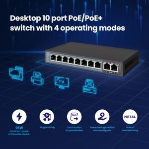 Extralink CERES PoE Switch 8x 100Mb/s PoE/PoE+ 2x RJ45 Uplink 100Mb/s 96W - Img 10