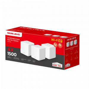 Mercusys Halo H60X(3-pack) Whole mesh Wi-Fi6 system, AX1500, Dual-band, Standarde wireless: IEEE 802.11ax/ac/n/a 5 GHz, IEEE 802.11n/b/g 2.4 GHz, Viteza wireless: 1201 Mbps on 5 GHz, 300 Mbps on 2.4 GHz, Dimensiuni:88 × 88 × 88 mm, Interfata: 3 x - Img 4
