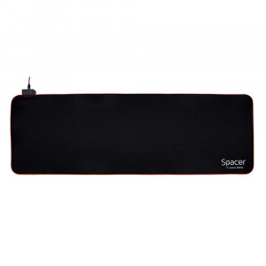 Mousepad Spacer RGB gaming, cauciuc si material textil, 900 x 300 x 3 mm, 1.8 m lungime cablu, 13 moduri de iluminare, statice si dinamice, negru/rgb - Img 3