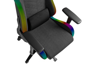Scaun gaming Genesis TRIT 660, material textil, iluminare RGB, suporta pana la 150 kg, inaltime reglabila, spatar ajustabil, gri - Img 6