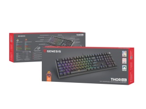 Tastatura gaming mecanica cu fir Genesis Thor 404 , iluminare RGB, switch-uri Peach, 107 taste, 11 butoane multimedia, negru - Img 7