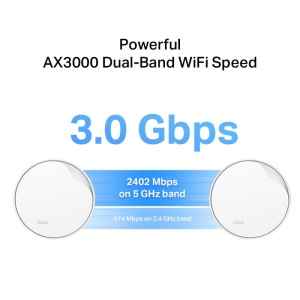 TP-Link AX3000 whole home mesh Wi-Fi 6 System, Deco X50-POE(1-pack); Dual- Band, Standarde Wireless: IEEE 802.11ax/ac/n/a 5 GHz, IEEE 802.11ax/n/b/g 2.4 GHz ,viteza wireless: 5 GHz: 2402 Mbps, 2.4 GHz: 574 Mbps, 2 x antene interne, 2×2 MU-MIMO, Mod - Img 5
