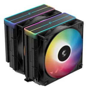Cooler Procesor DEEPCOOL AG620 ARGB V2 NEGRU, marime heatsink 161x136x129mm, 2 ventilatoare ARGB, viteza ventilator 300-1950 RPM +/- 10%, Airflow: 67.88 CFM, Suport AMD: AM4/AM5, suport INTEL: LGA 1851/1700/1200/1151/1150/1155, nivel de zgomot: 29.4 dBA - Img 1