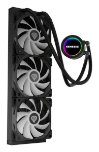 Cooler Procesor GENESIS HYDRIA 360 ARGB NEGRU, dimensiune radiator 397x120x27mm, 3 ventilatoare ARGB, Viteza ventilatoare: 500-1550 RPM, Airflow ventilatoare: 80 CFM, Suport AMD: AM4/AM5, suport INTEL: LGA 1151/1156/1150/1200/1700/1851 - Img 9