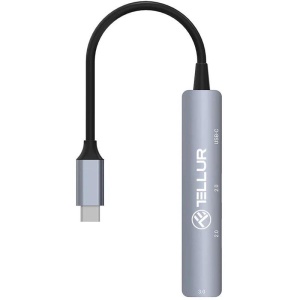 Hub USB 3.1 Tellur, 4 port: 2xUSB 2.0 + 1xUSB-C + 1xUSB 3.0, gri - Img 3