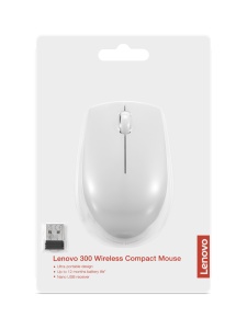 Mouse wireless Lenovo 300, Cloud Grey, Rezolutie (dpi): 1000 dpi, Butoane/rotite: 3, Interfata mouse: Wireless, Tehnologie: Wireless, Interfata receiver: dongle USB 2.4GHz, Dimensiune (mm): 97.91 x 57.99 x 32.53 mm, Greutate: 52g - Img 7