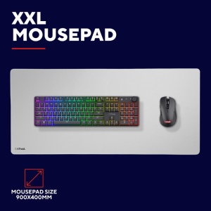 Mousepad Trust GXT 759W XXL gaming, material PET, suprafata usoara, alb - Img 6
