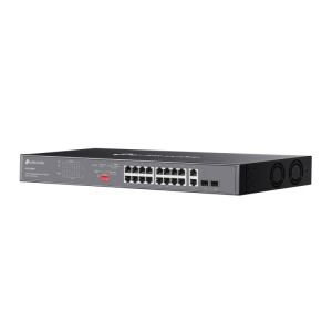 Omada 18-Port Gigabit Rackmount Switch with 16-Port PoE+ PORT: 16× Gigabit PoE+ Ports, 2× Gigabit Non-PoE Ports, 2× Combo Gigabit SFP Slots SPEC: 802.3at/af, 250 W PoE Power, 1U 19-inch Rack-mountable Steel Case FEATURE: Plug and Play - Img 4