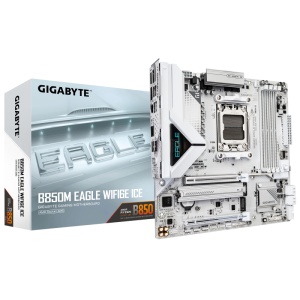 Placa de Baza GIGABYTE B850M EAGLE WIFI6E ICE AM5, 4x DDR5, 1x HDMI 2x DP, 1x PCIE 5.0 x16 1x PCIE 3.0 x16, 2x M.2, 4x SATA 6GB/s, mATX - Img 1