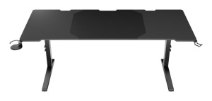 Birou gaming Genesis Holm Modular 180, material lemn/metal, reglabil pe inaltime 70 - 90 cm, iluminare RGB, management cabluri, negru - Img 10