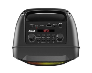 Boxa portabila Akai ABTS V10, Bluetooth 5.0, putere 10W, baterie Li-ion 3000 mAh, slot USB/microSD, cu ecran led, cu led-uri RGB, neagra - Img 2