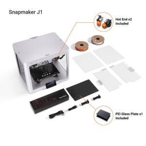 Imprimanta 3D Snapmaker J1S, Idex, doua capete de printare independente, Tehnologie FFF (Fused Filament Fabrication), Volum printare Default mode: 300 x 200 x 200mm, Copy Mode: 160 mm × 200 mm × 200 mm, Mirror Mode: 150 mm × 200 mm × 200 mm, Inaltime - Img 3