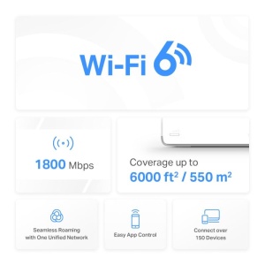 Mercusys AX1800 Whole Home Wi-Fi system HALO H70X(2-PACK),wi-fi 6 Dual-Band, Standarde Wireless: IEEE 802.11ax/ac/n/a 5 GHz, IEEE 802.11ax/n/b/g 2.4 GHz, viteza wireless: 1201 Mbps on 5 GHz, 574 Mbps on 2.4 GHz, Securitate wireless: - Img 9