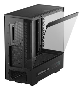 Carcasa DEEPCOOL CH690 DIGITAL Mid Tower NEGRU, Tempered Glass+ SPCC+ ABS, Sloturi Expansiune: 8, Drive Bays: 1x3.5" 2+1x2.5", Ventilatoare Suportate: 10 (spate: 1x120mm sau 1x140mm, sus: 3x120mm sau 3x140mm lateral: 3x120mm sau 3x140mm, invaluite in - Img 7