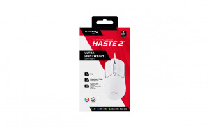 Mouse HP cu fir, HYPERX Pulsefire Haste, Pixart 3327 sensor, DPI pana la 26.000, greutate 254g, White - Img 3