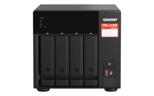 NAS QNAP 473A 4-Bay, CPU AMD Ryzen V1000 series V1500B 4C/8T 2.2 GHz, RAM 8GB (1x 8GB) DDR4 (2 x SODIMM slots, max. 64GB total, optional ECC RAM support), 2.5/3.5 SAS 12Gbps, SAS/SATA 6Gbps HDD (neincluse), LAN: 2 x 2.5GbE, optional 10GbE expansion via a - Img 3