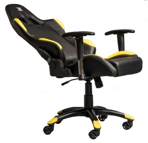 Scaun gaming X by Serioux, Torin, ajustabil, piele sintetica, piston pe gaz, manere reglabile, baza stea cu 5 picioare, greutate maxima admisa 150Kg, perne detasabile, negru si galben - Img 2