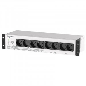 UPS Legrand Keor PDU monofazat, 800VA/480W, IN 1xIEC 10A OUT 8x Schuko, technologie off-line, conexiune USB HID, capacitate baterie 12V/9AH, 230V, dimensiuni 440x150x88mm, greutate 5kg - Img 1