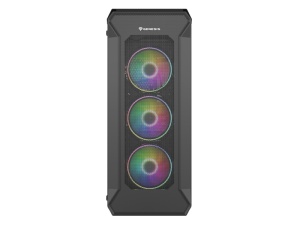 Carcasa GENESIS IRID 505 V2 Mid Tower ARGB NEGRU, Tempered Glass, Sloturi Expansiune 8, Drive Bays: 2x3.5" 7x2.5", Ventilatoare Suportate: 6 (spate: 1x120mm, fata: 3x120mm sau 2x140mm, sus: 2x120mm sau 2x140mm), Ventilatoare Incluse: 4 (4x120mm OXAL - Img 1