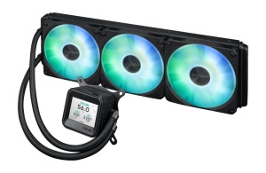 Cooler Procesor ASUS PRIME LC 360 LCD ARGB NEGRU, marime radiator 360mm, 3 ventilatoare ARGB, Viteza ventilatoare 2200 RPM +/- 10%, Suport AMD: AM4, AM5, suport INTEL: LGA 1851/115x/1200/1700, Airflow: 75.7 CFM, Nivel de zgomot ventilatoare: 37.6dBA - Img 8
