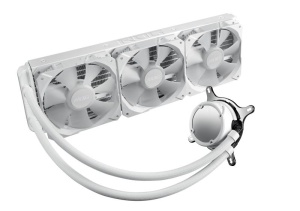 Cooler Procesor ASUS ROG STRIX LC 360 ARGB WHITE EDITION, marime radiator 360mm, 3 ventilatoare ARGB, viteza ventilatoare 800-2500 RPM +/- 10%, Suport AMD: AM5 AM4 TR4, suport INTEL: LGA 1700 1200 115x, zgomot: 37.6dB, airflow: 80.95CFM/137.5 m3h - Img 10