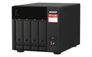 NAS QNAP 473A 4-Bay, CPU AMD Ryzen V1000 series V1500B 4C/8T 2.2 GHz, RAM 8GB (1x 8GB) DDR4 (2 x SODIMM slots, max. 64GB total, optional ECC RAM support), 2.5/3.5 SAS 12Gbps, SAS/SATA 6Gbps HDD (neincluse), LAN: 2 x 2.5GbE, optional 10GbE expansion via a - Img 4
