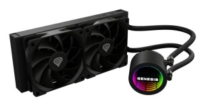 Cooler Procesor GENESIS HYDRIA 240 NEGRU, dimensiune radiator 276x120x27mm, 2 ventilatoare ARGB, Viteza ventilatoare: 500-1550 RPM, Airflow ventilatoare: 80 CFM, Suport AMD: AM4/AM5, suport INTEL: LGA 1151/1156/1150/1200/1700/1851 - Img 7