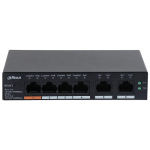 Dahua desktop switch, 6 porturi Gigabit, 4 porturi POE, CS4006-4GT-60, Port 1-4: 4 × RJ-45 10/100/1000 Mbps (POE), Port 5-6: 2 × RJ-45 10/100/1000 Mbps (uplink), Cloud managed, Layer 2, Switching Capacity: 12Gbps, Packet Forwarding Rate: 8.93 Mpps, - Img 6