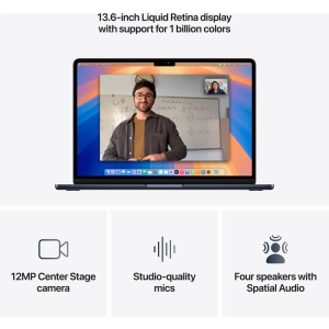 MacBook Air 13.6" Retina/Apple M4 (CPU 10-core, GPU 10-core, NeuralEngine 16-core)/16GB/ 1TB - Midnight - INT KB (2025) 35W USB‑C ( cto from MW133RO/A) - Img 4