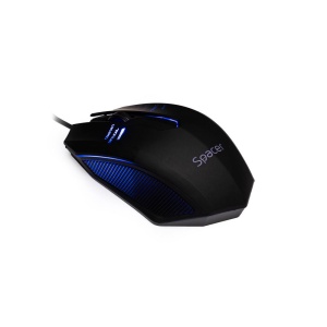 Mouse Spacer SPMO-M20, cu fir, 1000DPI, senzor optic, 3 butoane, iluminare, negru - Img 1