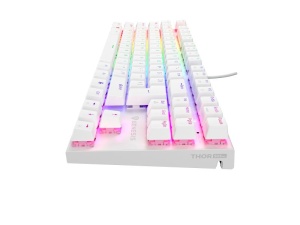 Tastatura gaming mecanica cu fir Genesis Thor 303 TKL, iluminare RGB, switch Linear, switch model Outemu Pitch Silent, numar taste 87, 11 butoane multimedia, lungime cablu 1.8m, dimensiuni 355 x 136 x 36 mm ,alb - Img 6