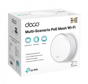 TP-Link AX3000 whole home mesh Wi-Fi 6 System, Deco X50-POE(2-pack); Dual- Band, Standarde Wireless: IEEE 802.11ax/ac/n/a 5 GHz, IEEE 802.11ax/n/b/g 2.4 GHz ,viteza wireless: 5 GHz: 2402 Mbps, 2.4 GHz: 574 Mbps, 2 x antene interne, 2×2 MU-MIMO, Mod - Img 2