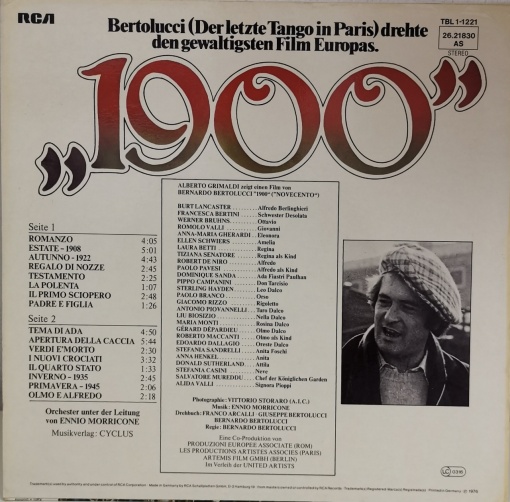 Ennio Morricone – албум 1900 (Original Soundtrack) - Img 2