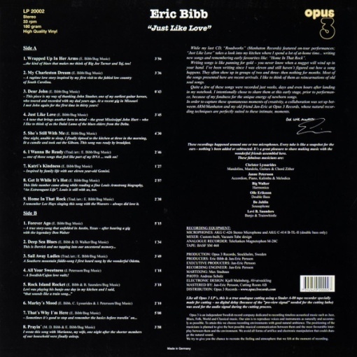 Eric Bibb – албум Just Like Love - Img 2