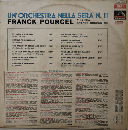 Franck Pourcel E La Sua Grande Orchestra – албум Un'Orchestra Nella Sera N. 11 - Img 3