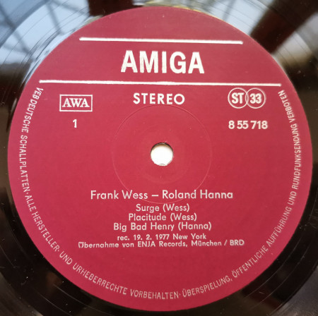 Frank Wess • Roland Hanna ‎– албум Frank Wess • Roland Hanna - Img 3