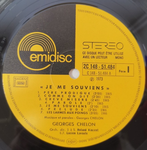 Georges Chelon – албум Je Me Souviens - Img 2