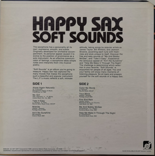 Happy Sax – албум Soft Sounds - Img 2