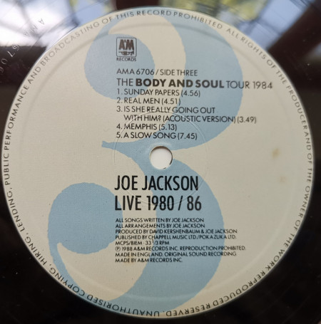 Joe Jackson – албум Live 1980/86 - Img 3