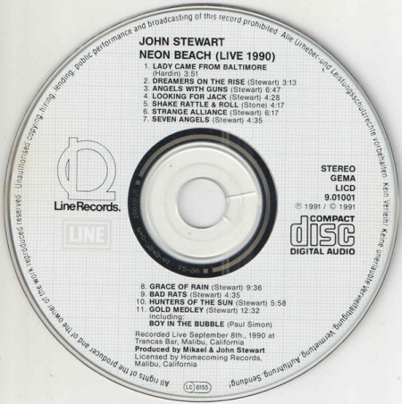 John Stewart – албум Neon Beach (Live 1990) (CD) - Img 3