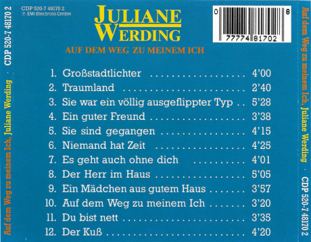 Juliane Werding – албум Auf Dem Weg Zu Meinem Ich (CD) - Img 2