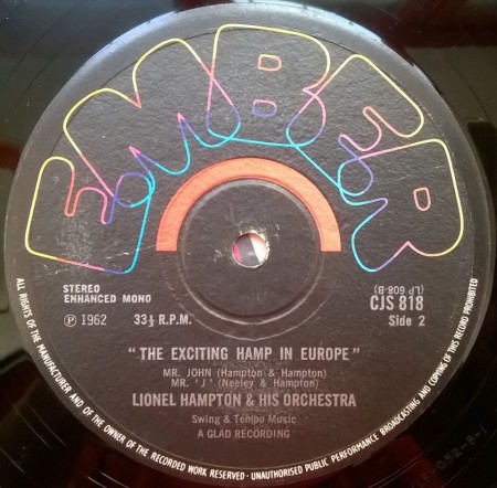 Lionel Hampton And His Orchestra ‎– албум The Exciting Hamp In Europe In Person - Img 2