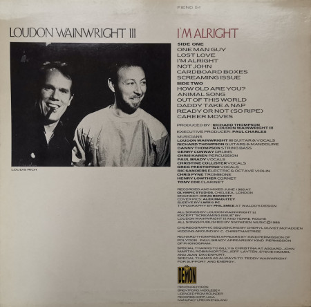 Loudon Wainwright III – албум I'm Alright - Img 2