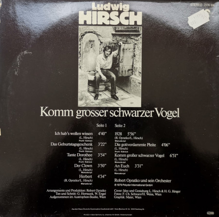 Ludwig Hirsch – албум Komm Großer Schwarzer Vogel - Img 2