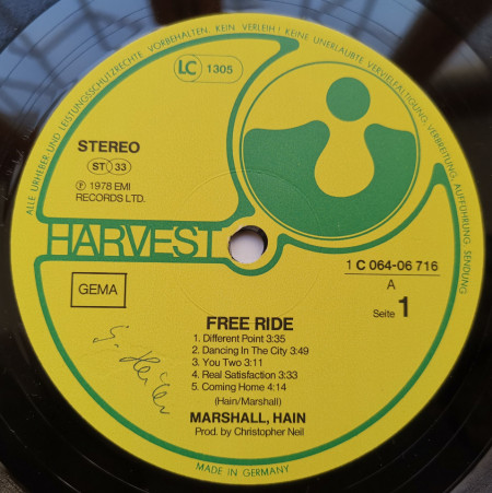 Marshall Hain ‎– албум Free Ride - Img 3