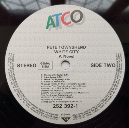 Pete Townshend ‎– албум White City: A Novel - Img 3