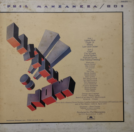 Phil Manzanera / 801 – албум Listen Now - Img 2